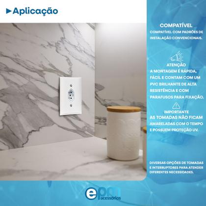 Imagem de Tomada Simples 2p+t 20A Com Placa Espelho Branco Com Inmetro