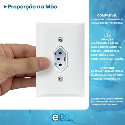 Imagem de Tomada Simples 2p+t 20A Com Placa Espelho Branco Com Inmetro