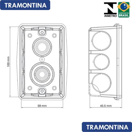 Imagem de Tomada Simples Aria Branco Tramontina 10A/250V + Caixinha Embutir 4x2   Kit c/ 10 unidades