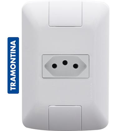 Imagem de Tomada Simples Aria Branco Tramontina 10A/250V Kit c/ 40 unidades