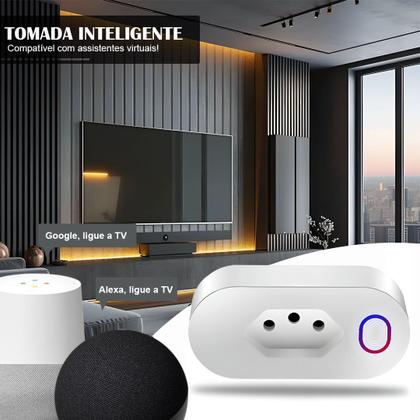 Imagem de Tomada Smart Wi-Fi 10A Bivolt Automação Residencial com Controle de Voz Alexa