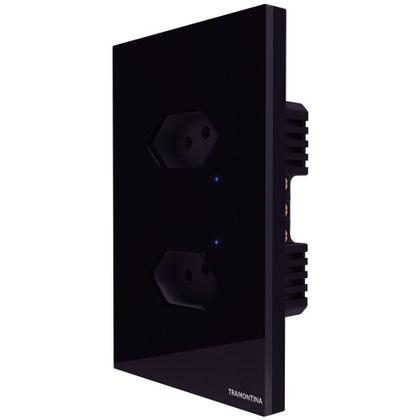 Imagem de Tomada Touch Onne Smart Tramontina Preto Com 2 Tomadas 2p+t 10 A 250 V Tramontina