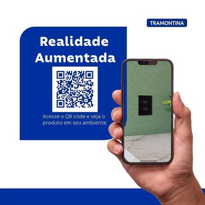 Imagem de Tomada Touch Onne Smart Tramontina Preto Com 2 Tomadas 2p+t 10 A 250 V Tramontina