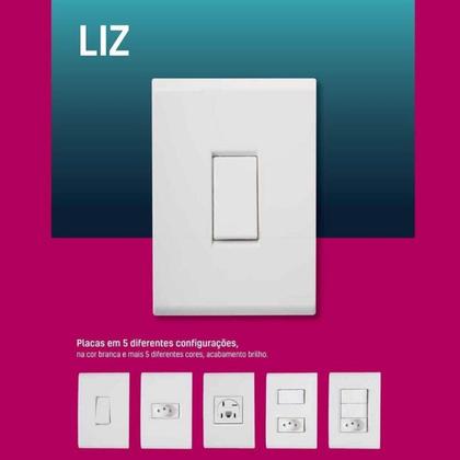 Imagem de Tomada Tripla 10a/250v Com Placa 4x2 Liz Tramontina - 5 Un.