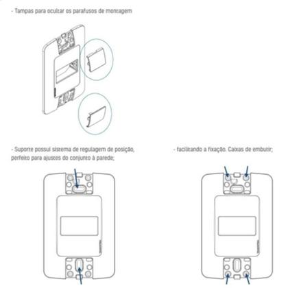 Imagem de Tomada Tripla 10A 4X2 Parede Branco Embutir Aria Tramontina