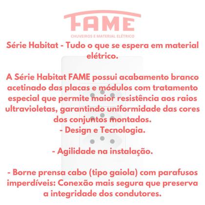 Imagem de Tomada Tripla 20A Habitat 2p+t Com Placa Branco 4x2 Fame