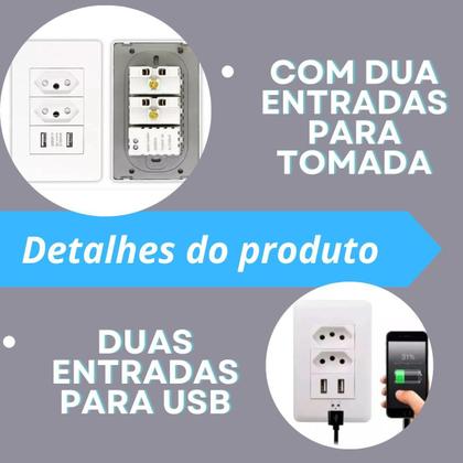 Imagem de Tomada Usb Carregador Universal Turbo Dupla Bivolt Parede