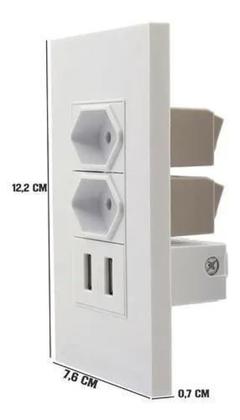 Imagem de Tomada Usb De Parede Jwcom Universal Kit Modular Bivolt 10A