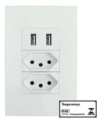 Imagem de Tomada Usb De Parede Jwcom Universal Kit Modular Bivolt 10A