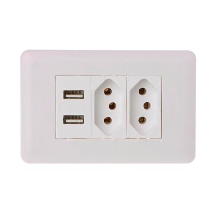 Imagem de Tomada Usb Dupla Universal Parede Branco Bivolt