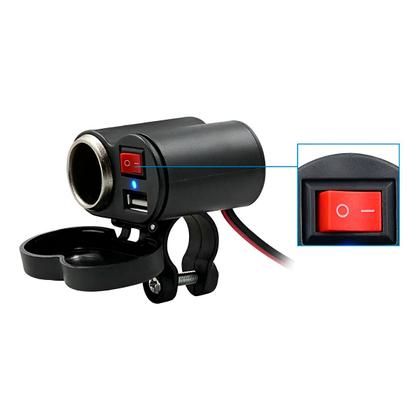 Imagem de Tomada USB para Moto 12V + Carregador e Acendedor