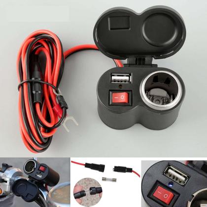 Imagem de Tomada USB para Moto com Suporte no Guidão - Facilidade em suas Viagens!