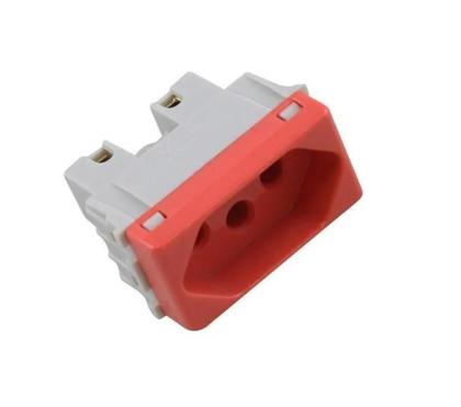 Imagem de Tomada Vermelha 20a Tramontina Lux2 3 Pinos Placa 220v 4x2