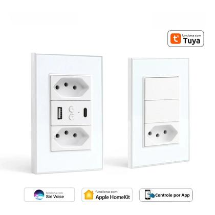 Imagem de Tomada Zigbee Brasil 10A 20A Com Interruptor De Luz Controle Tuya Alexa Google Home Zemismart