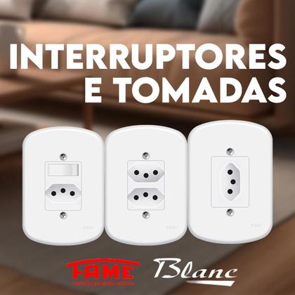 Imagem de Tomadas 10A/20A Interruptores Paralela/Simples Placa Cega Linha Blanc Parafuso