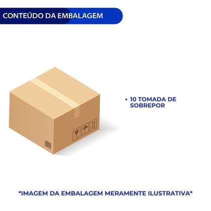 Imagem de Tomadas de Sobrepor Legrand 2PT 20A Sistema X Branco Kits com 05, 10 e 20 unidades