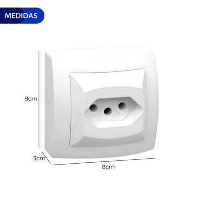Imagem de Tomadas de Sobrepor Legrand 2PT 20A Sistema X Branco Kits com 05, 10 e 20 unidades