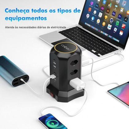 Imagem de Tomadas Extensão De Torre Coibeu 9 Tomadas 4 Usb 2 Type-c
