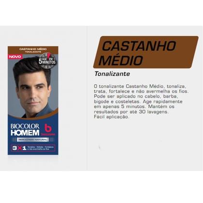 Imagem de Tonalizante de Cabelo Masculino Biocolor HOMEM BOZZA Castanho Médio