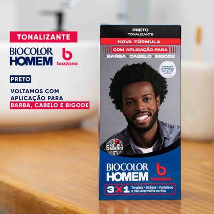 Imagem de Tonalizante de Cabelo Masculino Biocolor Homem Bozzano Preto