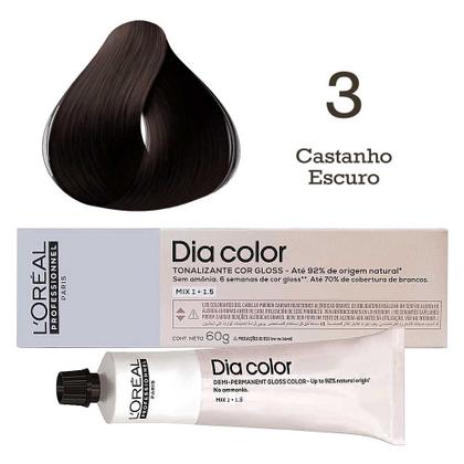 Imagem de Tonalizante Dia Color 3 Castanho Escuro 60g L'Oréal