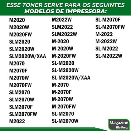 Imagem de Toner Compatível com MLT-D111S D111 Para Impressora M2020 M2020FW M2070 M2070W M2070FW 1k
