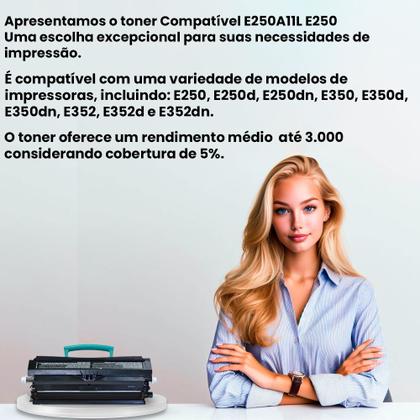 Imagem de Toner E352 E250A11L compatível com lexmark e-250DN