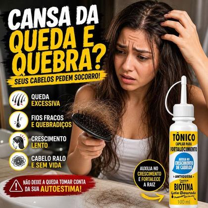 Imagem de Tônico Biotina Gota Dourada 100ml Fortalecimento dos Cabelos