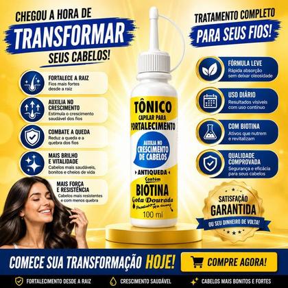 Imagem de Tônico Biotina Gota Dourada 100ml Fortalecimento dos Cabelos
