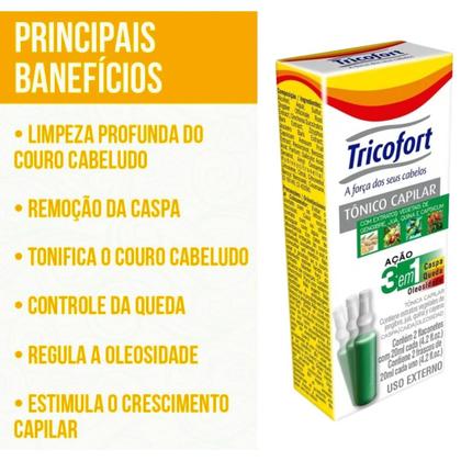 Imagem de Tônico Capilar 3 Em 1 - 2 Ampolas 20ml - Tricofort