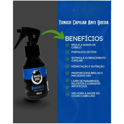 Imagem de Tônico Capilar Anti Queda e Fortalecimento dos Cabelos Redensyl 90ML - Barba de Urso