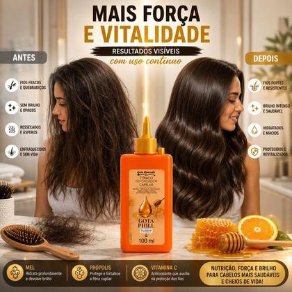 Imagem de Tônico Capilar Phill Gota Dourada 100ml Força e Volume
