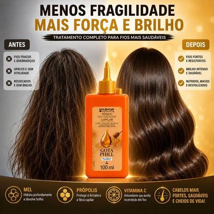 Imagem de Tônico Capilar Phill Gota Dourada 100ml Força e Volume