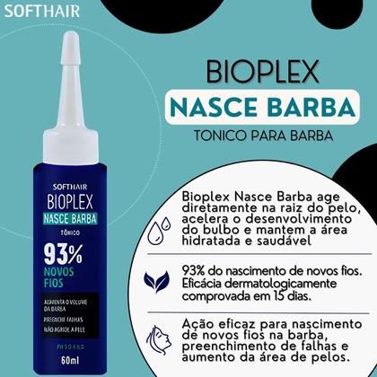 Imagem de Tonico Crescimento Capilar Barba Sobrancelha Aumento De Volume Bioplex Soft Hair 60ml