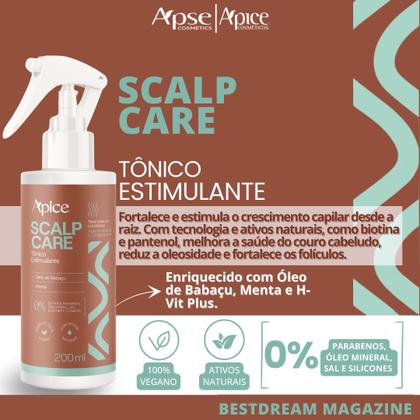 Imagem de Tonico Estimulante Capilar Scalp Care Apice Tratamento Condicionante Vegano Menta 200ml