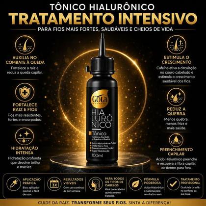 Imagem de Tônico Hialurônico Gota Dourada Fortalecimento dos Cabelos 100ml