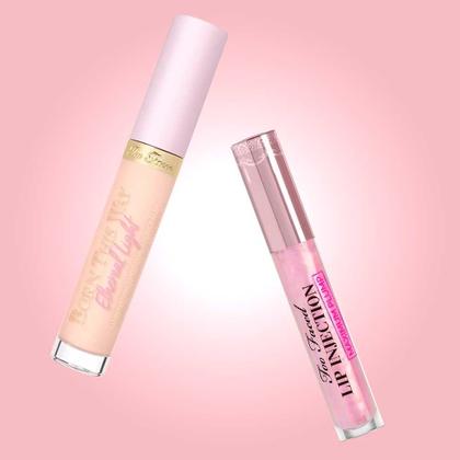 Imagem de Too Faced Kit - Corretivo Líquido Born This Way Ethereal Butter Oatmeal + Gloss Labial Volumizador Lip Injection Maximum Plump Clear