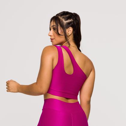 Imagem de Top Academia Fitness Feminino Poliamida Ombro Só Treinos