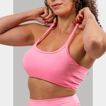 Imagem de Top Academia Nadador Alça Fina Fitness sem Bojo Liso Sutiã para ValorizarTreinos de Costas