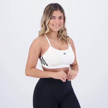 Imagem de Top Adidas Aeroreact 3 Listras Feminino Branco e Preto