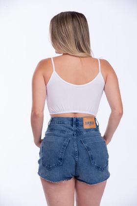 Imagem de Top Canelado Alcinha Cropped Duplo Colorido Elastico