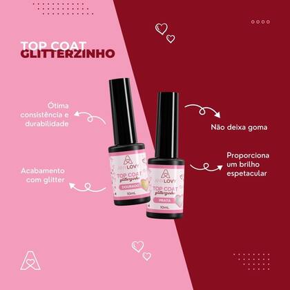Imagem de Top Coat Dourado Anylovy 9g - Brilho com Glitter Perfeito