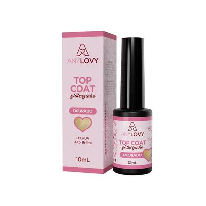 Imagem de Top Coat Dourado Anylovy 9g - Brilho com Glitter Perfeito