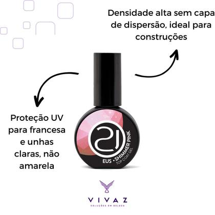 Imagem de Top Coat EUS Shimmer Pink Nails 21 - 12ml