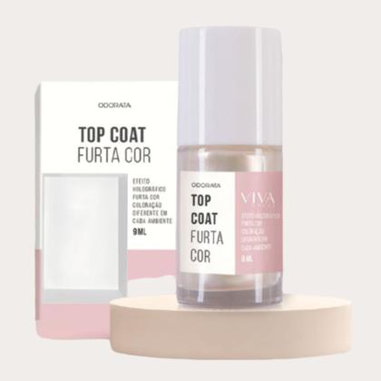 Imagem de Top Coat Furta Cor Com Efeito Holográfico Aumenta a Durabilidade do Esmalte Seca Rápido  VIVA UNHAS ODORATA REF 2693