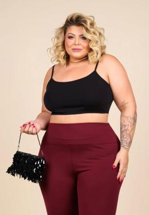 Imagem de Top Cropped Blusinha Malha Sexy Alça Plus Size Gordinhas Modernas