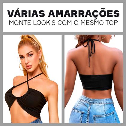 Imagem de Top Cropped Faixa Canelado Feminino Multiuso Premium