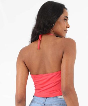 Imagem de Top Cropped Feminino Carnaval Brilho Amarração Marisa -81004