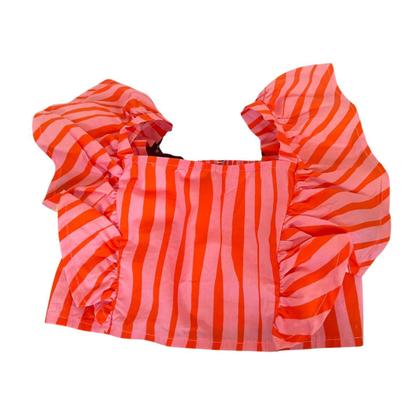 Imagem de Top Cropped Listras Rosa Verão Fábula