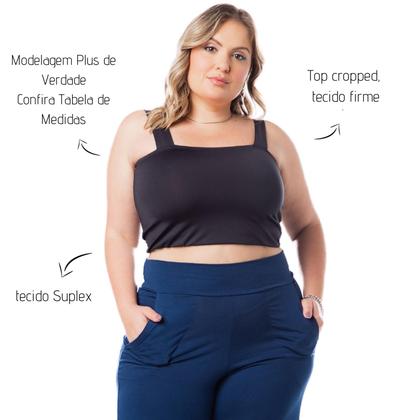 Imagem de Top Cropped Mônica Suplex Com Alça Larga Feminino Plus Size 1158